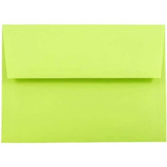 JAM Paper A7 Ultra Lime Green Invitation Envelopes, 50ct.